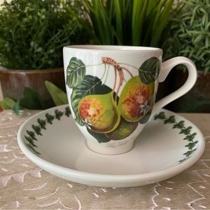 Portmeirion Pamona Coffee Demitasse Cup & Saucer - Hoary Pear Discontinued
